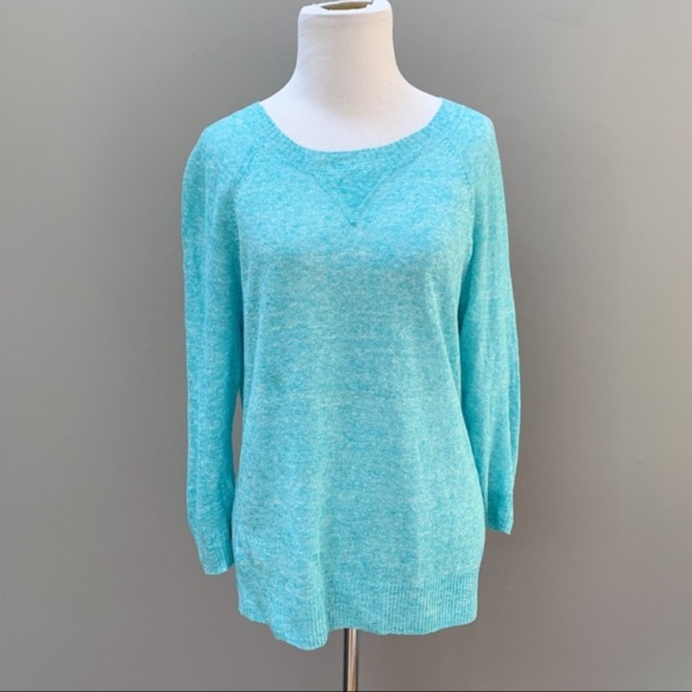 MADEWELL turquoise linen summer sweater, S.